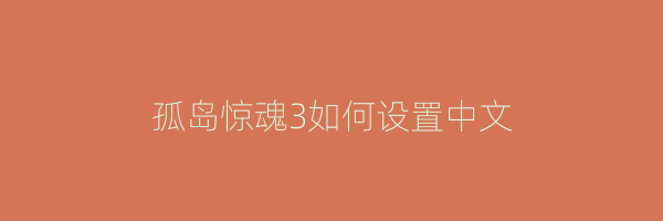 孤岛惊魂3如何设置中文